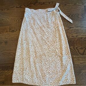 URBAN Romantics Cream Midi Skirt with Tan Leopard Print